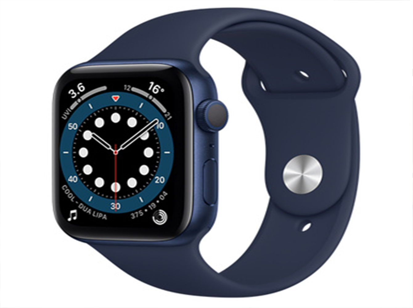 Apple Watch Series 6 GPS, 44mm-Gold Aluminium Case with Deep Navy Sport Band, Click For More Color&Price