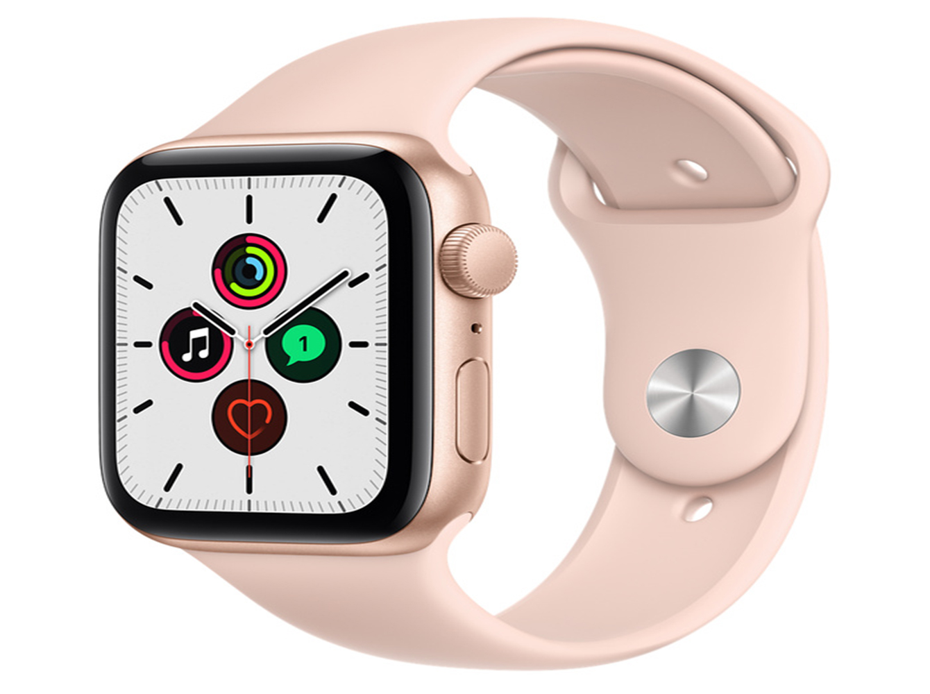 Apple Watch SE GPS 40 mm- Silver Aluminium Case with Colour-Pink Sport Band, Click For More Color&Price