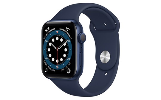 Apple Watch Series 6 GPS, 44mm-Gold Aluminium Case with Deep Navy Sport Band, Click For More Color&Price