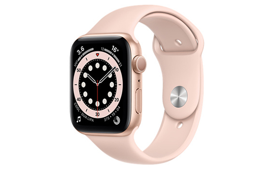 Apple Watch Series 6 GPS, 40mm-Gold Aluminium Case with Pink Sport Band, Click For More Color&Price